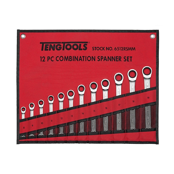 6512RSMM 12 Piece 8 to 19mm Ratcheting Combination Spanner